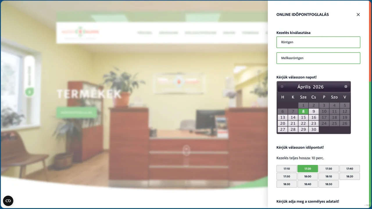 Online időpontfoglaló rendszer fejlesztése